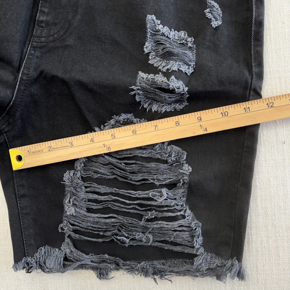 SER.O.YA Jack Distressed Denim Shorts Size 30 Black Made Italy NWT - Picture 13 of 13